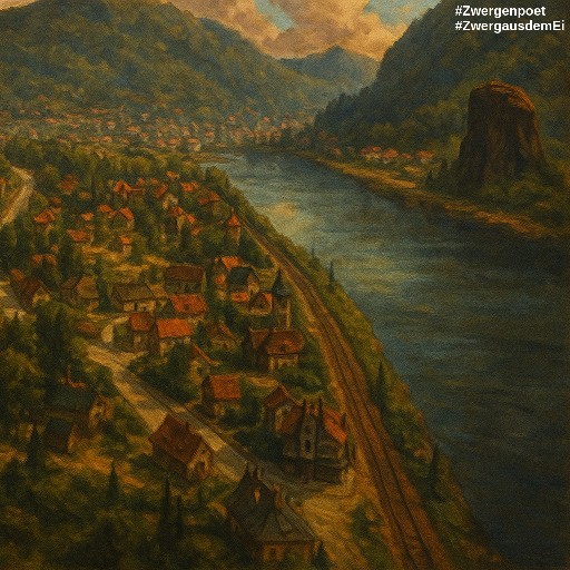 Rechts im Bild die Elbe, die an Schreckenstein, Stadt Aussig, unterhalb der Burgruine entlang fließt.